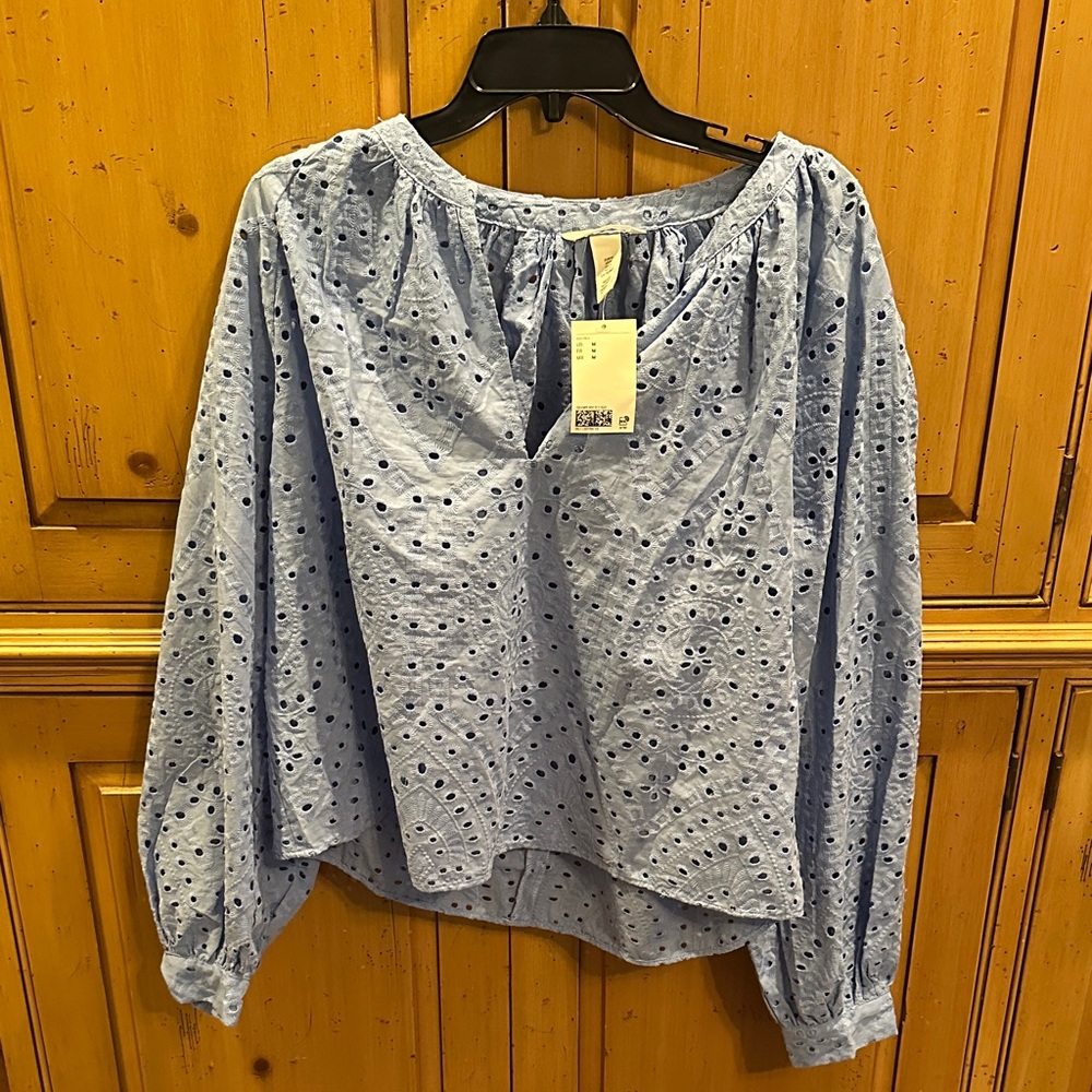 H&M Blue Eyelet Women's Top